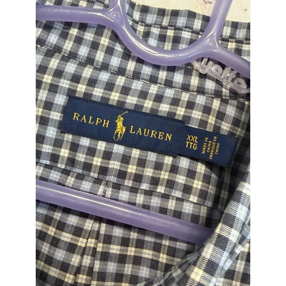 Polo Ralph Lauren Mens Classic Fit Button Down Shirt XXL Blue Preppy Old Money